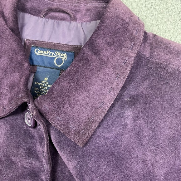 Vintage Country Shop Western Cowboy Cowgirl Suede Leather Jacket Button Women M‎ - Picture 7 of 10